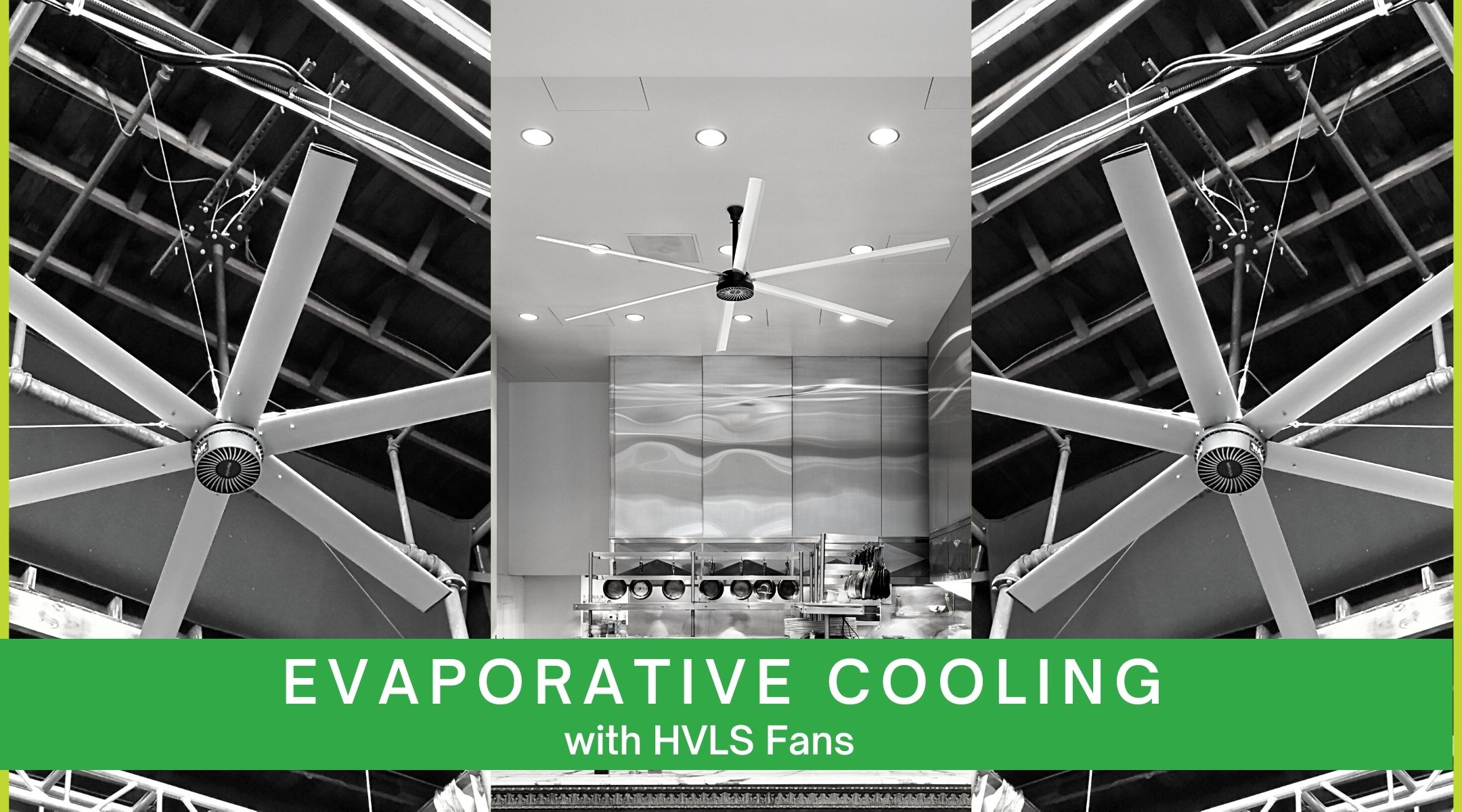 Ceiling fan store with evaporative cooling