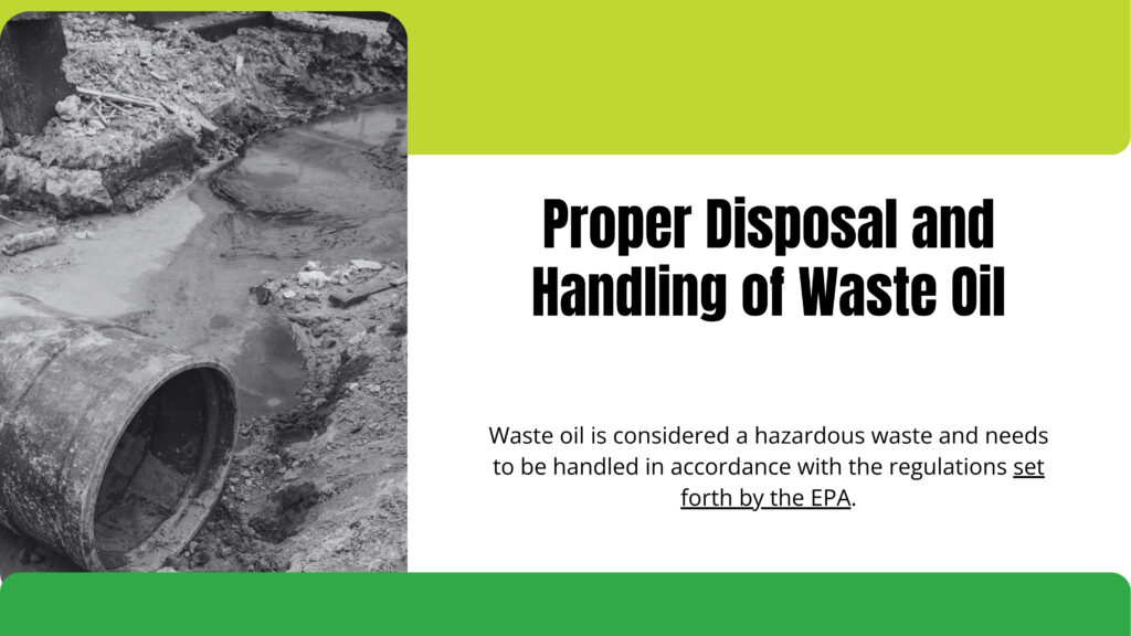 Proper Disposal and Handling of Waste Oil